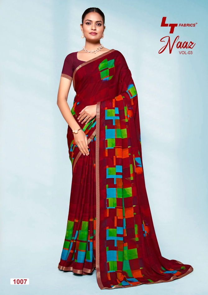 Naaz 03 By Lt Daily Wear Micro Printed Sarees Wholesale Price In Surat